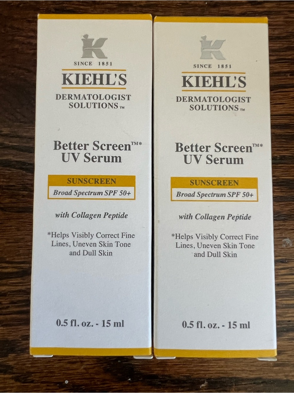 KIEHL'S Better Screen™ UV Serum SPF 50+ Sunscreen Collagen Peptide 2 0.5oz tubes